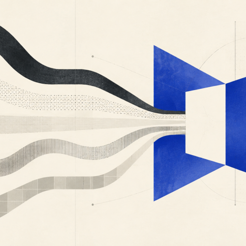 Abstract cobalt structure receiving many differently shaped accessible paths