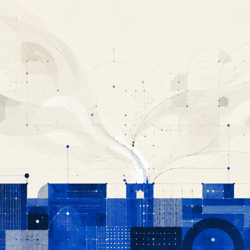Abstract discovery paths rising above a durable cobalt foundation